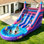 Jeu gonflable mauve gonflable de 21 pi (L) pour enfants et adolescents - grande piscine, PVC de qualité supérieure, humide et sec, souffleur de 1 100 W - pour fête d'anniversaire en plein air