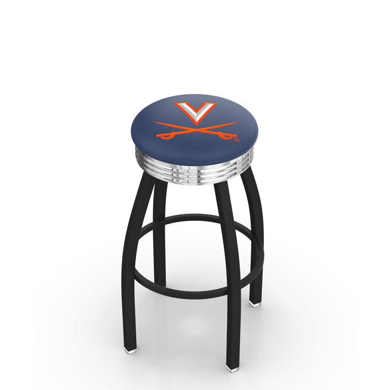 Tabouret de bar Logo Series, Tabouret de bar d'une hauteur de siège de 30 po, Chrome soudé solide, Université de Virginia