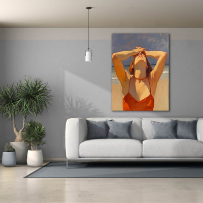  «Sunlit Serenity» par Doron David, art mural sur toile, 40 po x 54 po