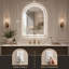 Miroir de salle de bain à DEL avec miroir de salle de bain en verre trempé-397547332