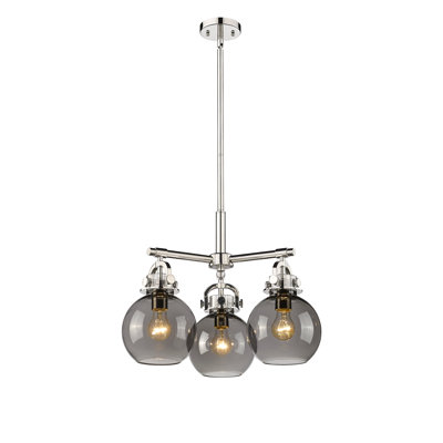 Luminaire suspendu sur tige 3 lumières Lantz