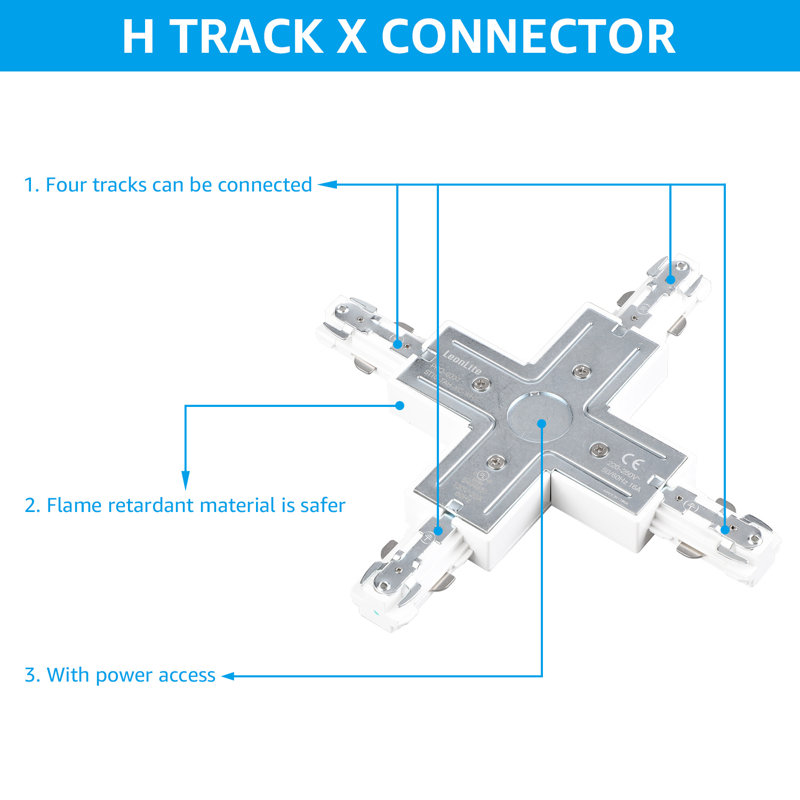Connecteur Vectis H Track X, accessoire de voie à circuit unique, blanc, Blanc