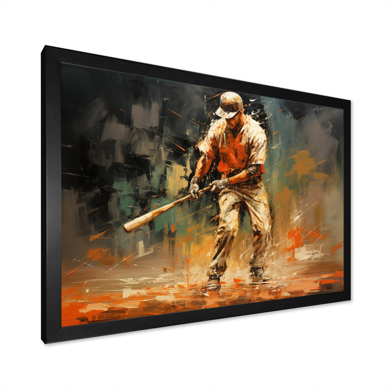 Baseball abstrait Infield - imprimé, Cadre photo noir, H 16 po x l 32 po x P 1 po