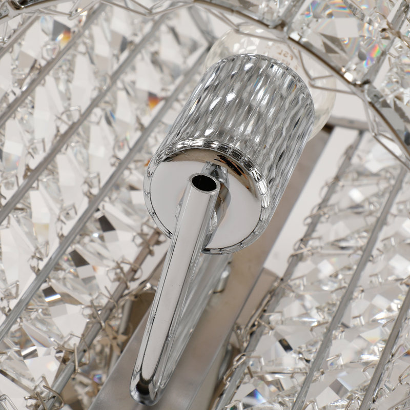 Applique murale encastrée 1 lumière à intensité variable en chrome Eidson, H 10 po x l 6,8 po x P 9,8 po