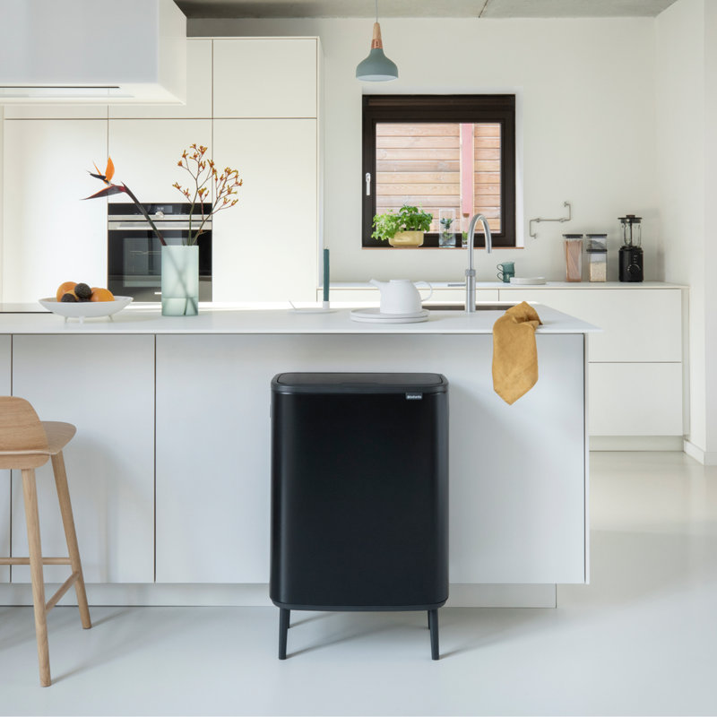 Brabantia Bo Hi 60 Litre Touch Bin, Matte Black