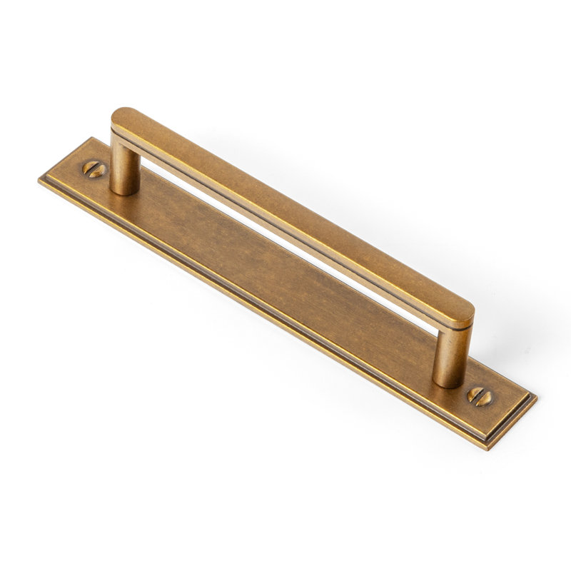 Ensemble de poignées robustes pour barre avec panneau (G015), 5", Laiton antique