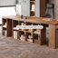 Bureau en bois massif en L noyer clair avec 3 tiroirs-109326714