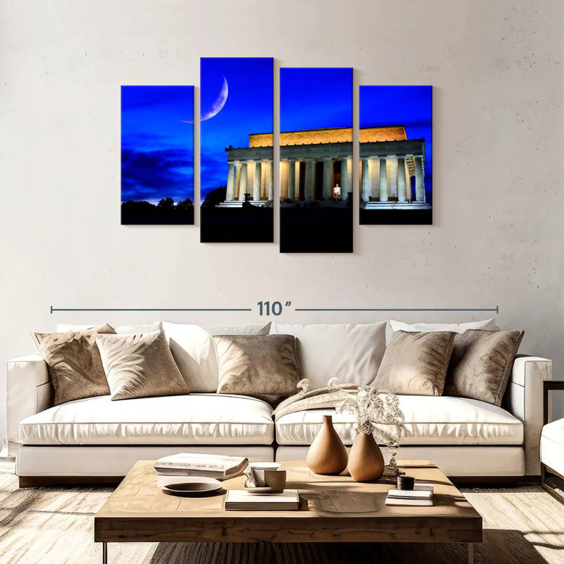 Lilie Lincoln Memorial At Night, 48" H x 75" W