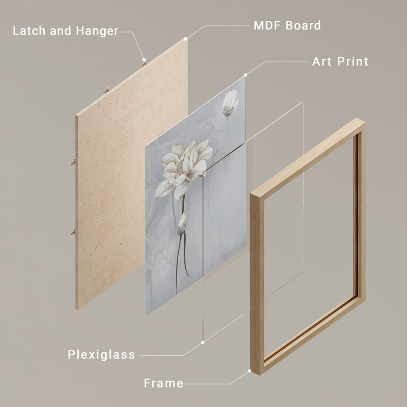 Art moderne de fleurs de lotus Blossom, Naturel, H 14 po x l 11 po