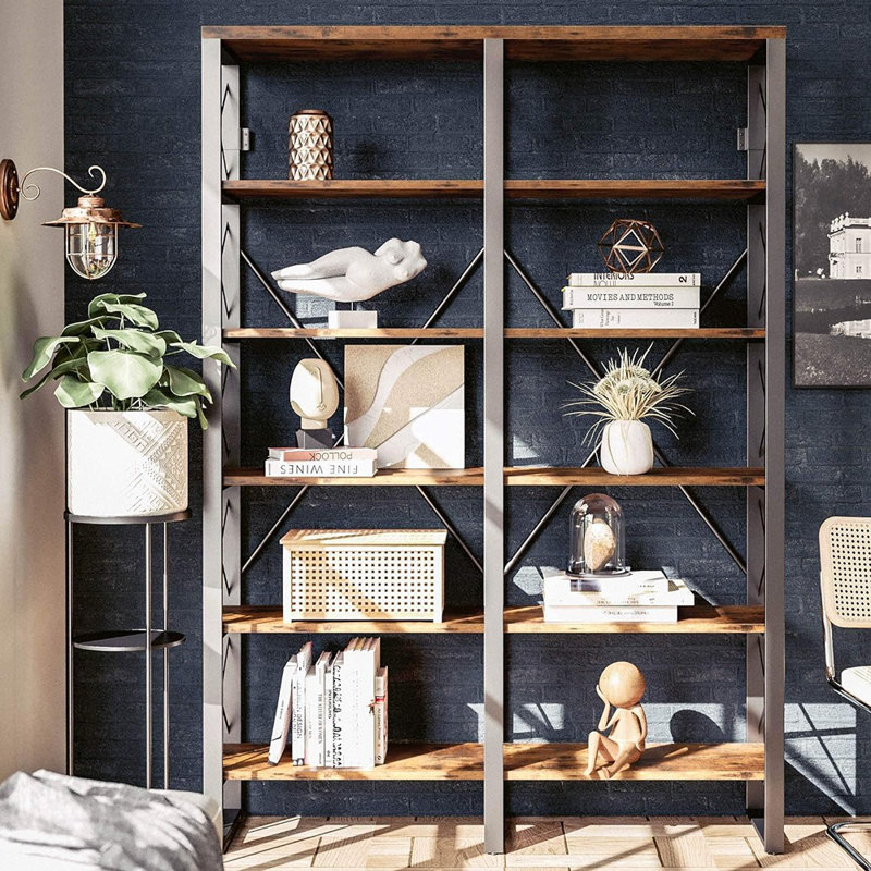 Keedie Etagere Bookcase, Dark Brown
