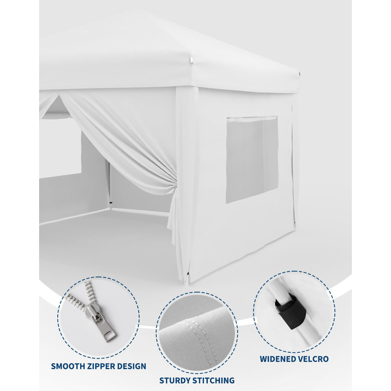 4 parois latérales pour auvent escamotable 10 x 10 (tente non incluse), Blanc