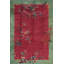 Tapis à poils longs en laine douce rouge à motif floral antique