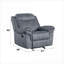 Fauteuil d'appoint inclinable manuel en velours de 39 po