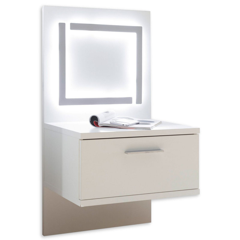 1 Drawer Bedside Table, White