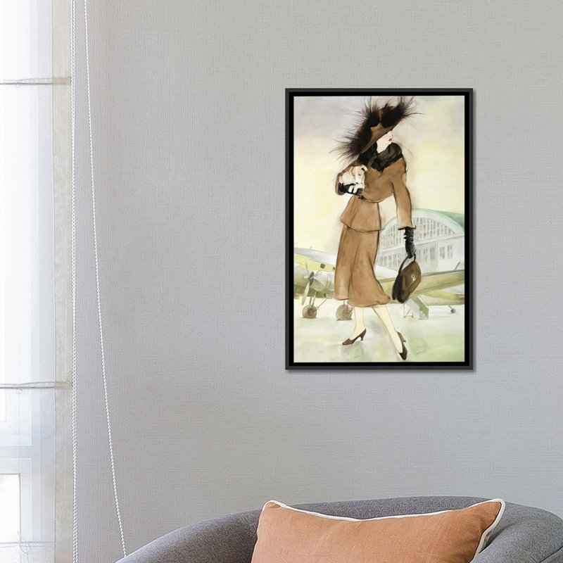 «Vintage Lady I», impression sur toile, H 26 po x l 18 po x P 1,5 po, Toile avec cadre noir, Pas de tapis