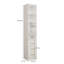 Armoire de rangement étroite 85 po avec 3 tiroirs et 4 tablettes ouvertes, armoire de plancher mince blanche moderne pour petits espaces