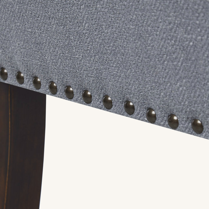 Dalice Upholstered Bench, Slate Blue, Black