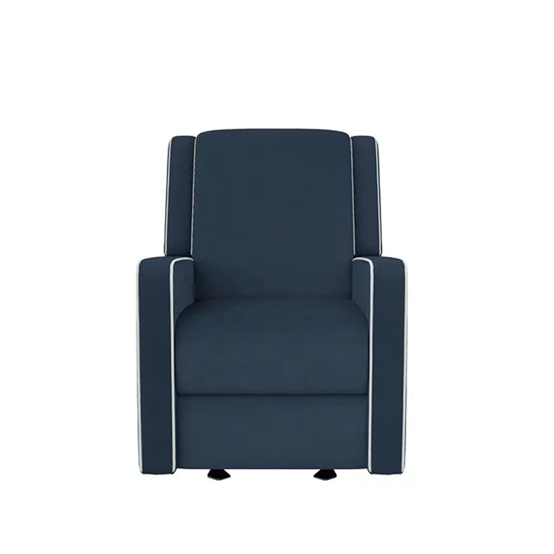 Sophie Upholstered Reclining Glider, Navy Linen