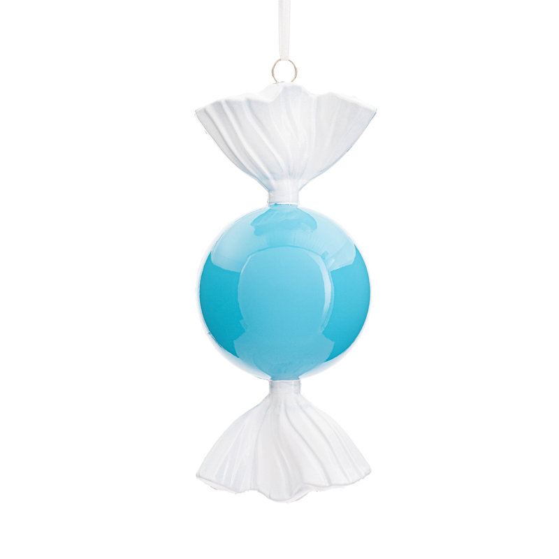 Assortiment d'ornements de bonbon 7 "très lustré. Comprend un assortiment de 3 ornements par sac., Bleu clair