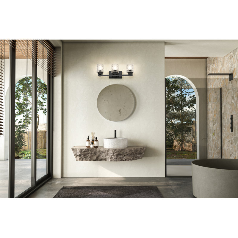 Meuble-lavabo 3 lumières noir mat 22,75 po Cisca, Noir mat