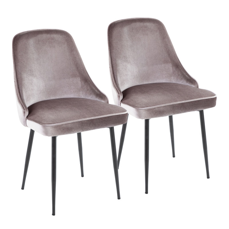 Stanca 20'' H Velvet Upholstered Side Chair, Silver, Black