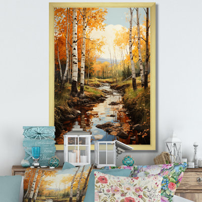 «Chatelau Birch Woods Autumn Whispers III», reproduction sur toile