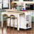 47" Kitchen Island with Extendable Dining Table, Internal Racks, and Power Outlet – White-129895320