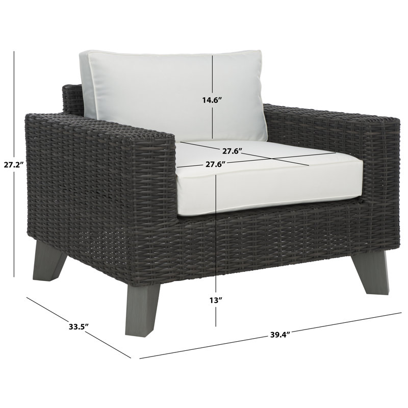Margarita Wicker Patio Chair, Dark Gray