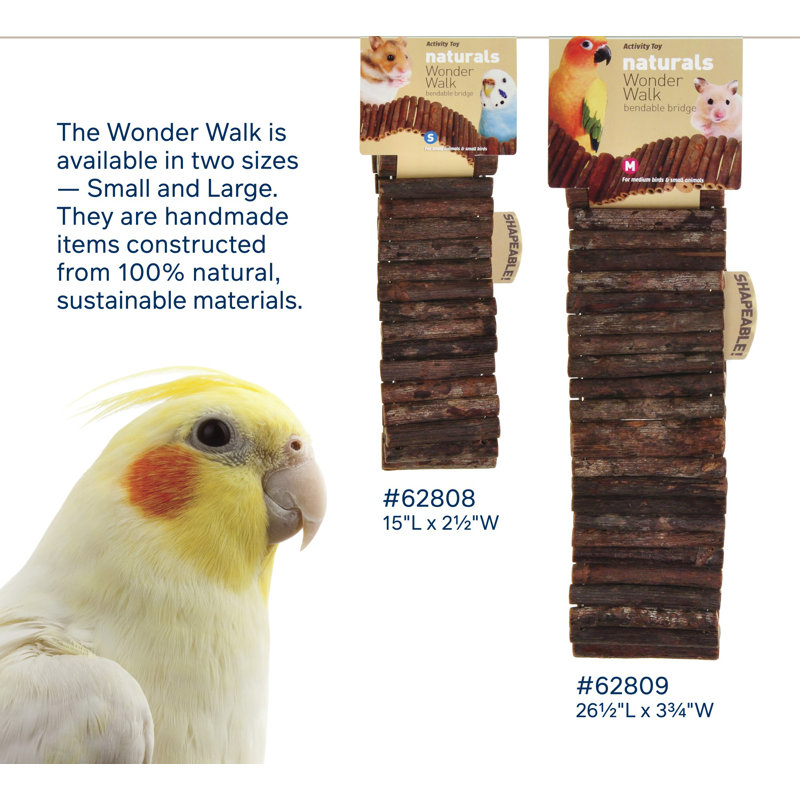 One-of-a-Kind 0.25'' Wood Bird Perch for Inside Cage