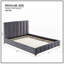 Structure de lit tapissier avec tête de lit Huybert Support de lattes en bois, aucun sommier requis, gris foncé-1446217122