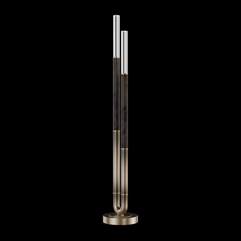 Lampe sur pied H 71,5 po Antonia, Ombre Bronze/Laiton Charbon