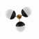 Stellar 3-Light Semi-Flush Ceiling Light In Opal Polished Nickel