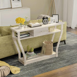 Modern Wooden Entryway Table With Drawer And Shelf, Multi-Functional Sofa Table For Living Room, Hallway, And Office