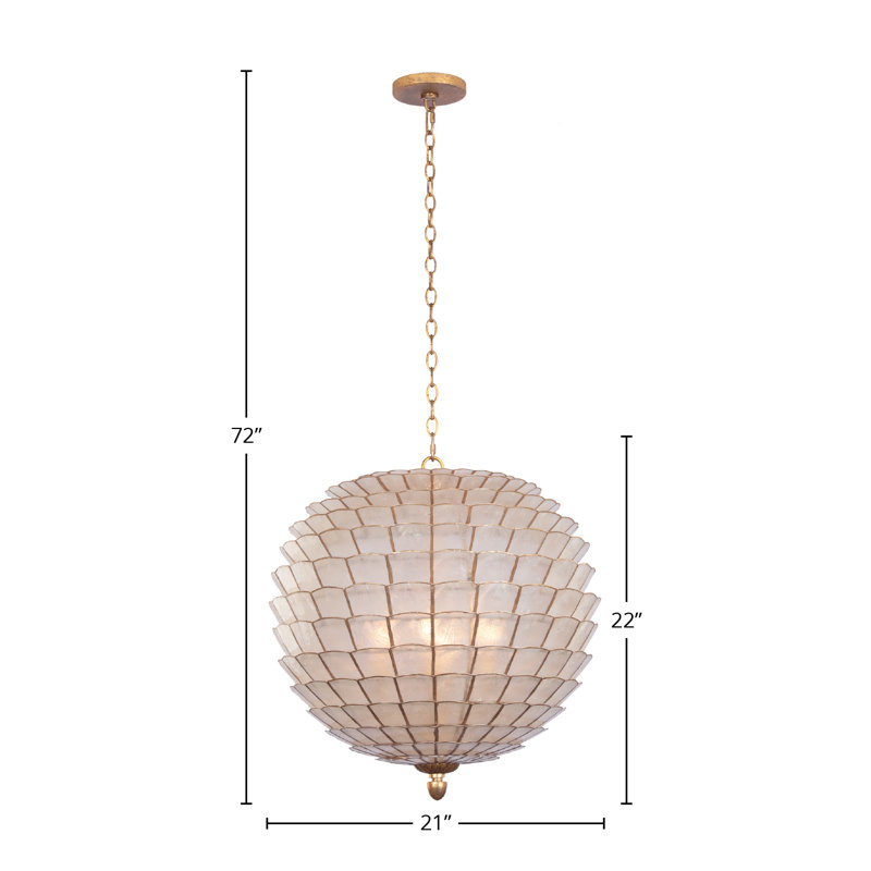 Luminaire suspendu Samal Kalox, Quatre lumières, H 22 po x l 21 po