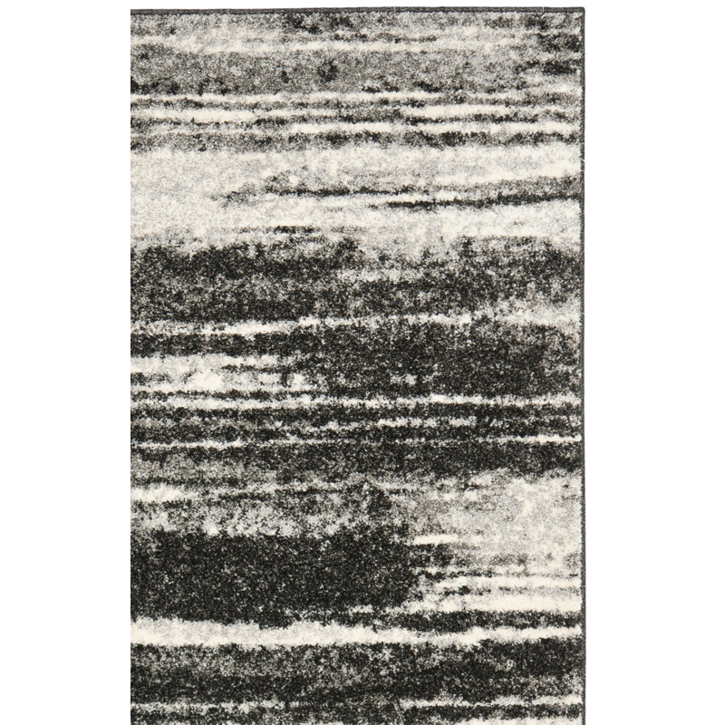 Tapis abstrait Socorro, Grey, Rectangle de 10 pi x 14 pi