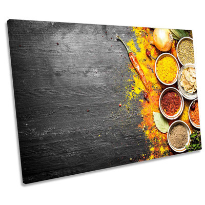 Indian Spices Herbs - Wrapped Canvas Print