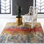Tapis d'intérieur / extérieur multicolore à motif abstrait Trona