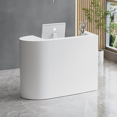 Contemporary Half-Circle Manufactured Wood Reception Desk