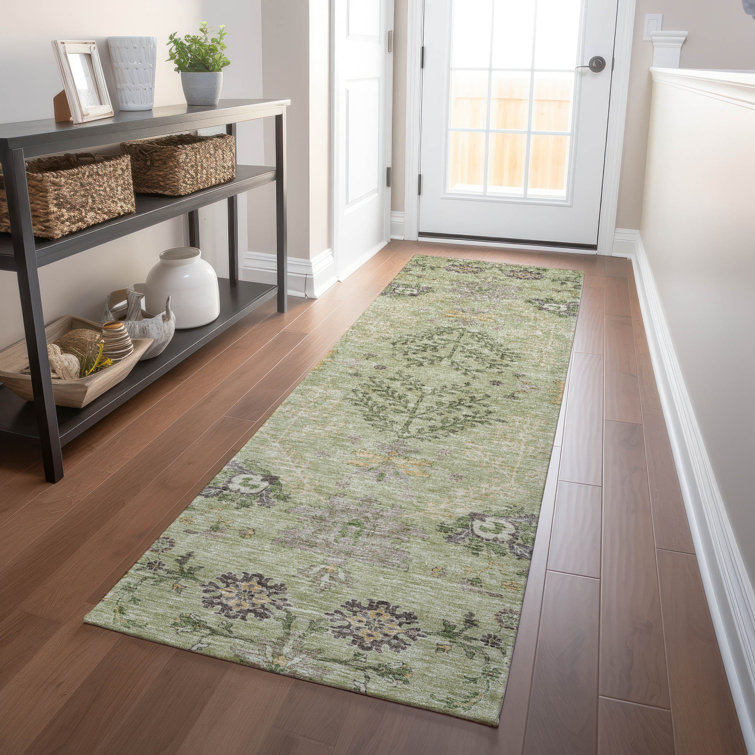Machine Washable Indoor/Outdoor Cicel ACN1156 Aloe Rug