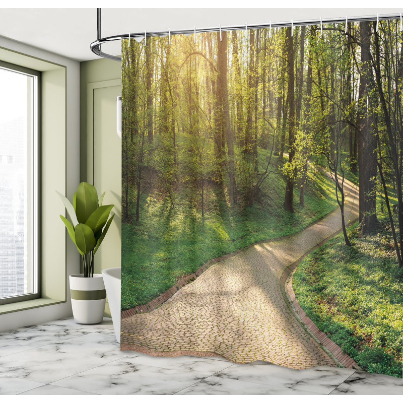 Shower Curtain with Hooks Included, 70" H x 69" W