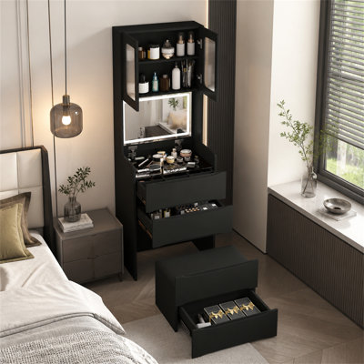 Vanity with Mirror and Seat