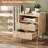 Fluted Nightstand, 18" Modern Side Table, 2 Drawers End Table with Storage, Bedside Table for Bedroom, Living Room, Curved Profile Design-998775816-998775818