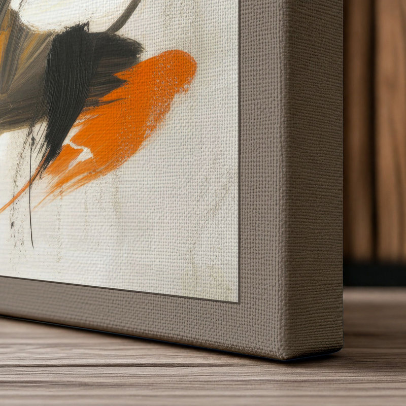 Gestural Abstractions Abstract - Wrapped Canvas, 18x12 - 45.7 x 30.5 cm, Taupe Border