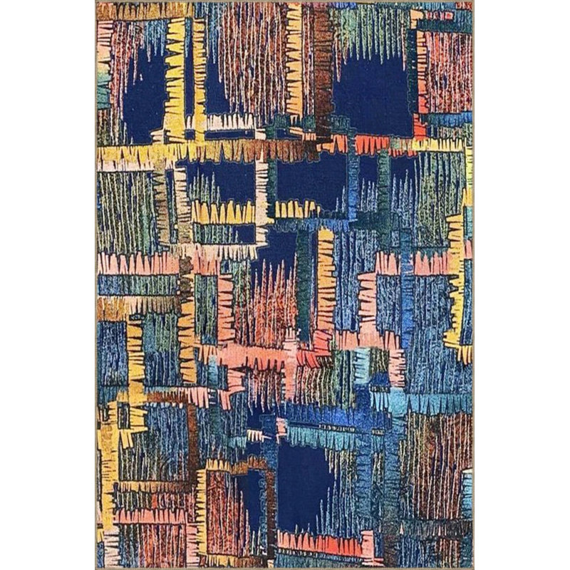 Creative Geometric Woven Based Washable Carpet, Rectangle 5'2" x 7'7"