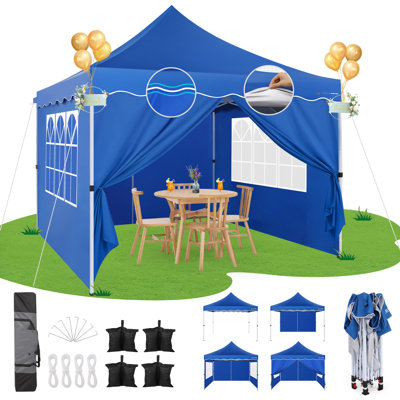 10x10 Pop Up Canopy Tent for Parties with 4 Sandbags