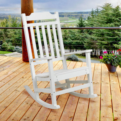 Neufmann Outdoor Patio All-Weather Poly Resin Wood Rocking Chair by August Grove