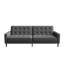 Futon convertible en velours à accoudoirs carrés-967188227