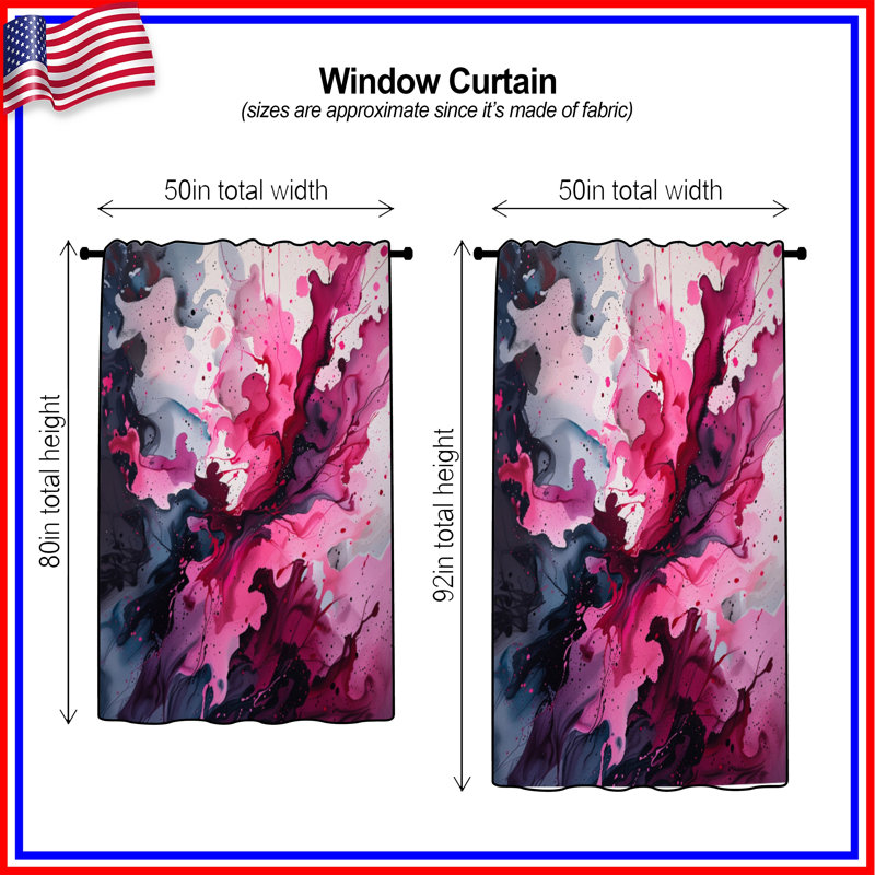 Rideaux abstraits, voilages et voilages abstraits - 1 panneau, 50" x 92" - 1 Panel, Transparent