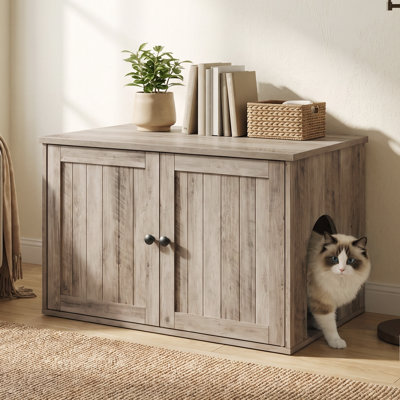 Armoire pour litière pour chat, ensemble pour chat super rapide, armoire pour chat, grège
