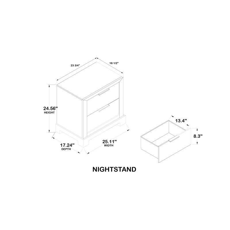 Rothenberg 4-Piece Bedroom Set, Dresser, Chest, 2 Nightstands, Modern Storage Furniture for Organized Bedroom Spaces